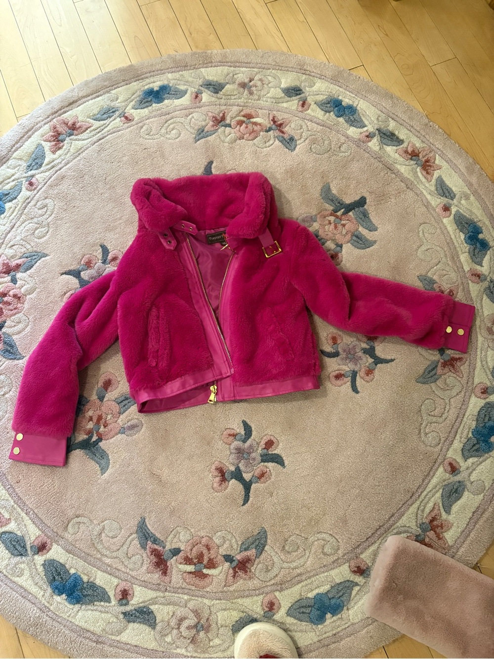 Fuchsia Faux Fur Jacket
